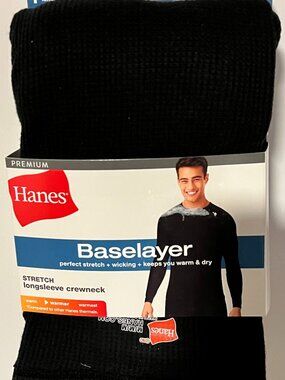 Hanes Baselayer Long Sleeve Crewneck Mens NEW